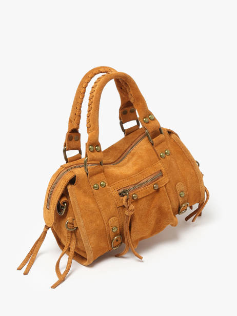 Cross Body Tas Velvet Leder Milano Bruin velvet VE24093 ander zicht 2