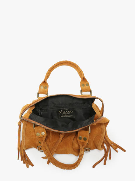 Cross Body Tas Velvet Leder Milano Bruin velvet VE24093 ander zicht 3