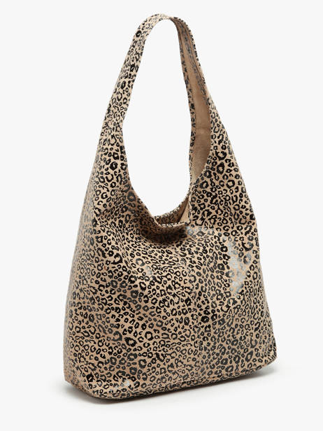 Schoudertas Velvet Leopardo Leder Milano Beige velvet leopardo VL24062 ander zicht 2