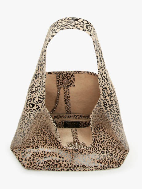 Schoudertas Velvet Leopardo Leder Milano Beige velvet leopardo VL24062 ander zicht 3