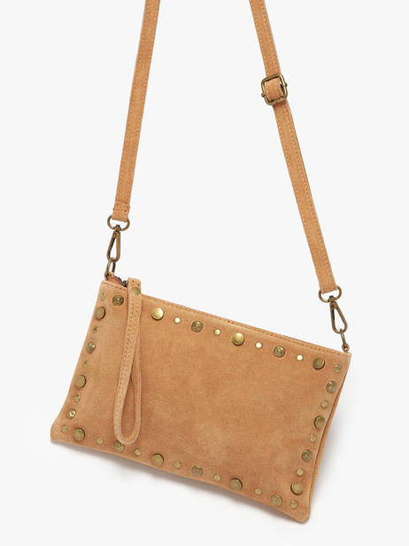 Cross Body Tas Velvet Leder Milano Bruin velvet VE241111 ander zicht 2