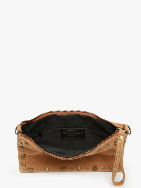 Cross Body Tas Velvet Leder Milano Bruin velvet VE241111 ander zicht 3