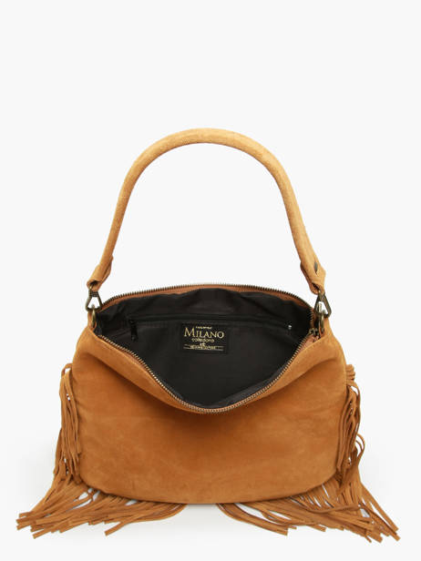 Cross Body Tas Velvet Leder Milano Bruin velvet VE241117 ander zicht 4
