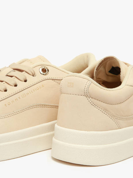 Sneakers Uit Leder Tommy hilfiger Beige women 8462ACJ ander zicht 3
