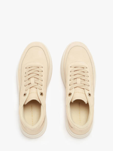 Sneakers Uit Leder Tommy hilfiger Beige women 8462ACJ ander zicht 4