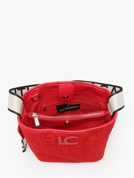 Schoudertas Logo Lola casademunt Rood logo 42 ander zicht 3