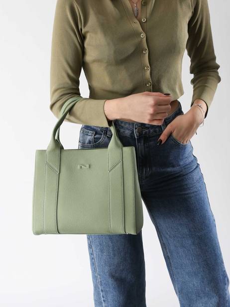 Handtas Breda Leder Nathan baume Groen mondrian 2 ander zicht 1