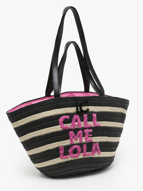 Schoudertas Panier Stro Lola casademunt Zwart panier 92 ander zicht 2