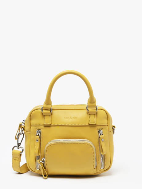Cross Body Tas Vintage Leder Nat et nin Geel vintage MICRMACY