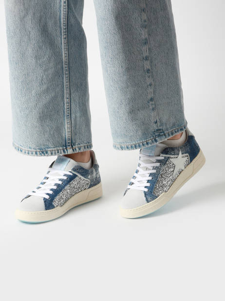 Sneakers Duck Uit Leder Semerdjian Blauw women DUCKB723 ander zicht 1