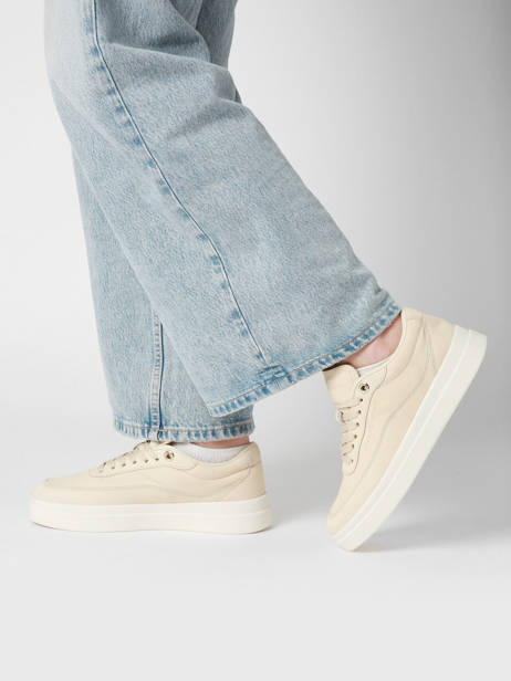 Sneakers Uit Leder Tommy hilfiger Beige women 8462ACJ ander zicht 1