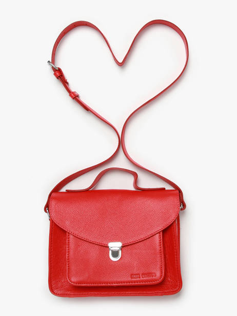 Cross Body Tas Mon Amour Leder Paul marius Rood mon amour GEORGAMO ander zicht 3