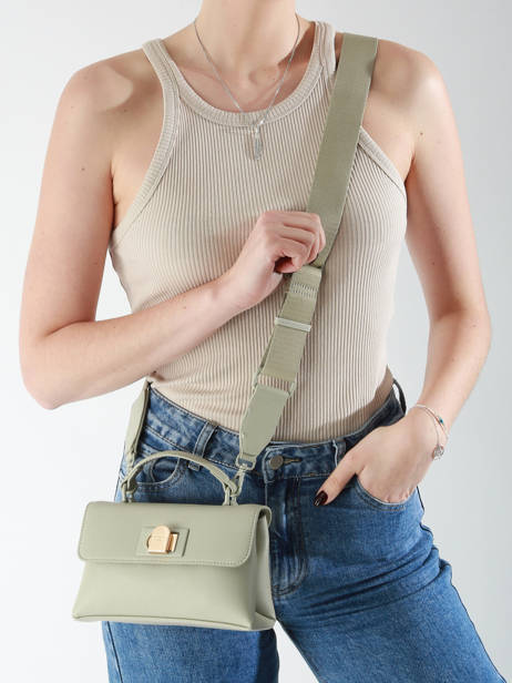 Cross Body Tas Saffiano David jones Groen saffiano CM7211H ander zicht 1