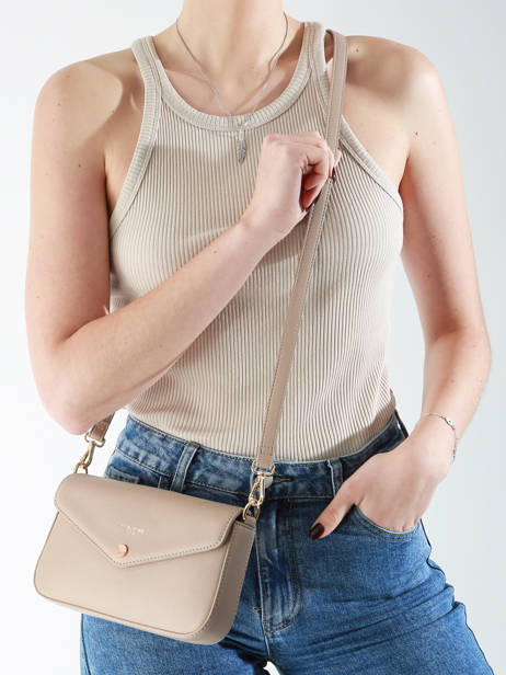 Cross Body Tas Saffiano David jones Bruin saffiano CM6120H ander zicht 1