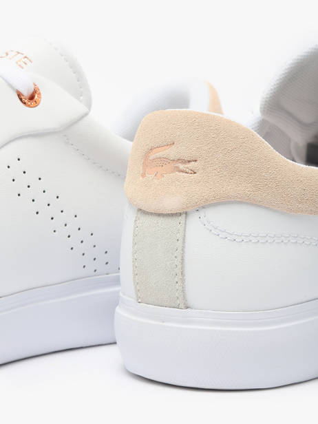 Sneakers Powercourt 2.0 Uit Leder Lacoste Wit women 8SFA0003 ander zicht 3