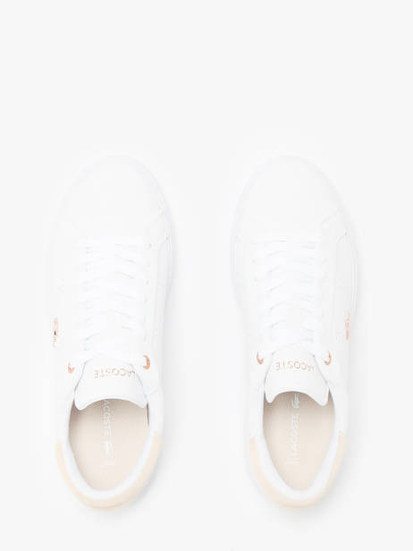 Sneakers Powercourt 2.0 Uit Leder Lacoste Wit women 8SFA0003 ander zicht 4