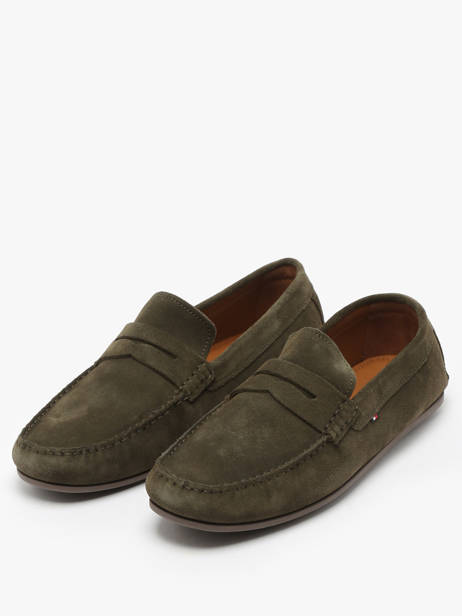 Mocassins Uit Leder Tommy hilfiger Groen men 4998RBN ander zicht 2