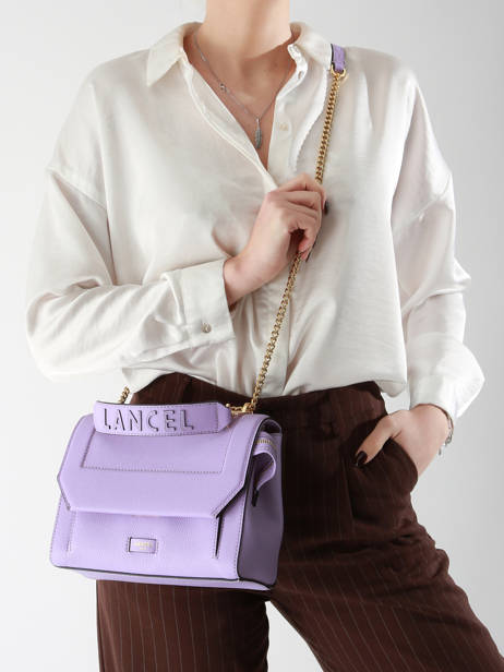 Handtas M Ninon Leder Lancel Violet ninon A09222 ander zicht 1