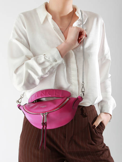 Cross Body Tas Xs Origami Leder Lancel Roze origami A12526 ander zicht 1