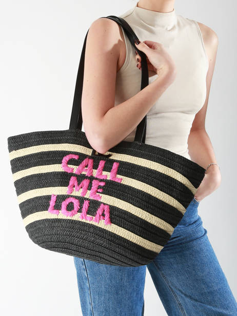Schoudertas Panier Stro Lola casademunt Zwart panier 92 ander zicht 1