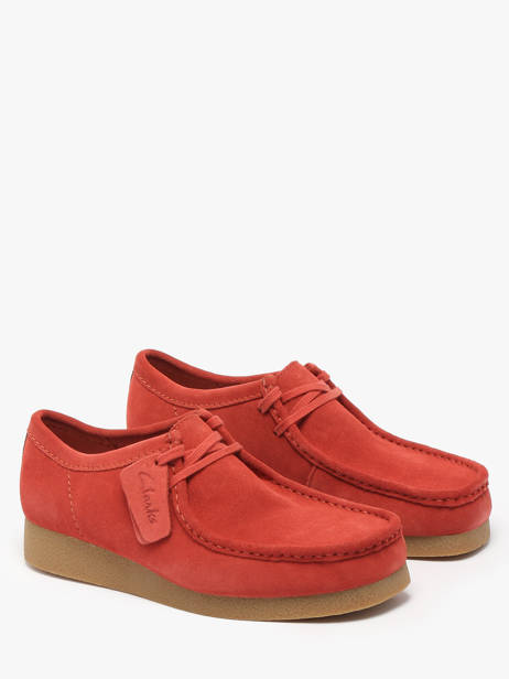 Derby Veterschoenen Wallabee Uit Leder Clarks Rood men 26180921 ander zicht 2