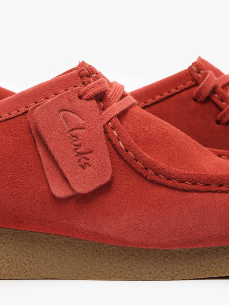Derby Veterschoenen Wallabee Uit Leder Clarks Rood men 26180921 ander zicht 3