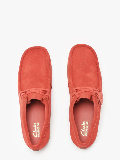 Derby Veterschoenen Wallabee Uit Leder Clarks Rood men 26180921 ander zicht 4