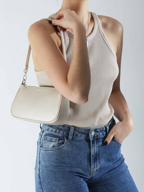 Schoudertas /cross Body Grained Miniprix Goud grained F3699 ander zicht 1