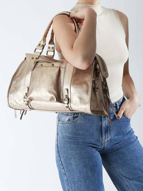 Schoudertas A4 Formaat Nine Leder Milano Goud nine NI24093 ander zicht 1