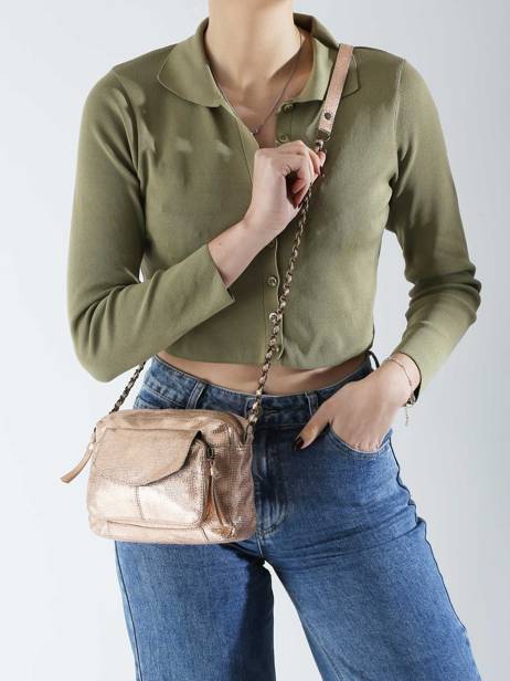 Cross Body Tas Naina Leder Pieces Roze naina 17063358 ander zicht 1