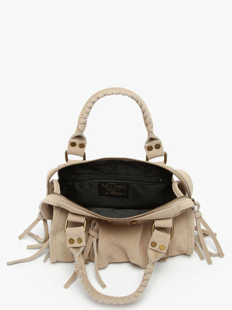 Cross Body Tas Velvet Leder Milano Beige velvet VE24093 ander zicht 3