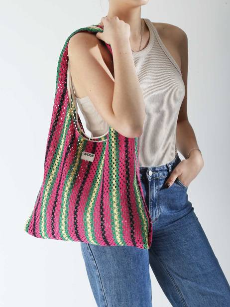 Schoudertas Crochet Wouf Veelkleurig crochet XTO25011 ander zicht 1