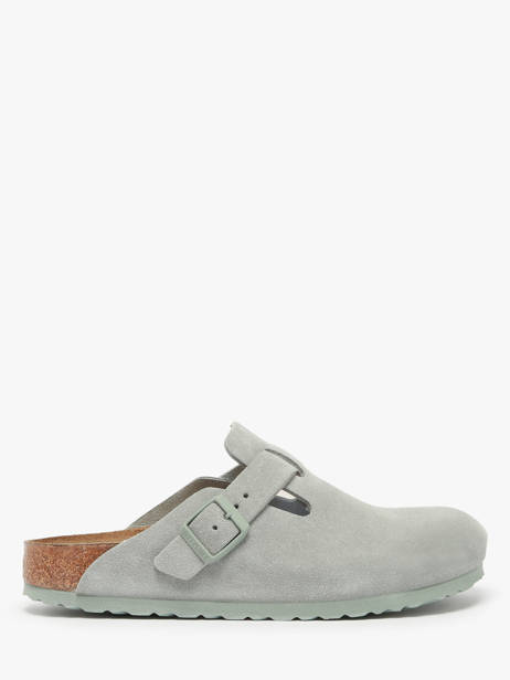Slippers Boston Uit Leder Birkenstock Groen women 1029214