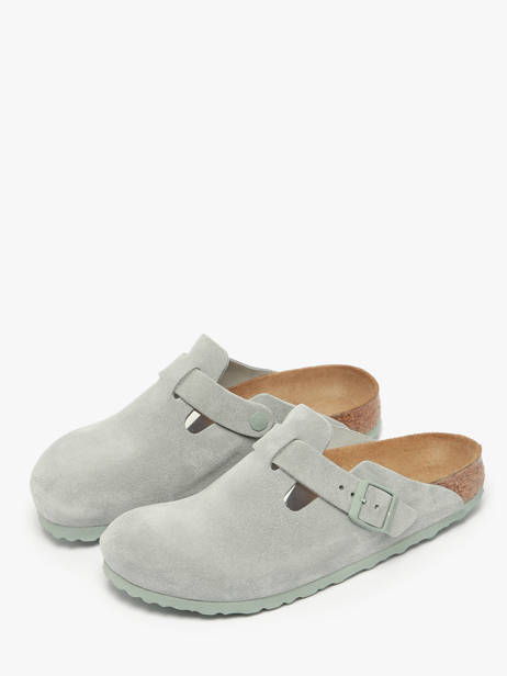 Slippers Boston Uit Leder Birkenstock Groen women 1029214 ander zicht 1