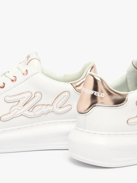 Sneakers Kapri Signiature Embossed Uit Leder Karl lagerfeld Wit women KL62511A ander zicht 3