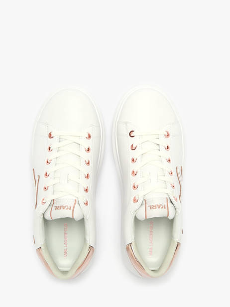 Sneakers Kapri Signiature Embossed Uit Leder Karl lagerfeld Wit women KL62511A ander zicht 4