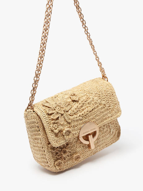 Crossbody Tas M Moyen Moon Raffia Fleuri Vanessa bruno Beige moon raphia 25V40533 ander zicht 2
