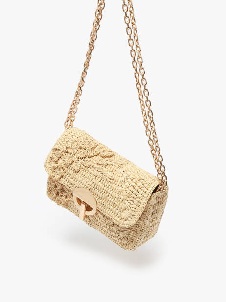 Crossbody Tas Nano Moon Raffia Fleuri Vanessa bruno Beige moon raphia 25V40326 ander zicht 2