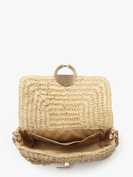 Crossbody Tas Nano Moon Raffia Fleuri Vanessa bruno Beige moon raphia 25V40326 ander zicht 3