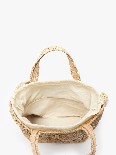Xs Handtas Raffia Fleuri Vanessa bruno Beige cabas raphia 25V40410 ander zicht 3