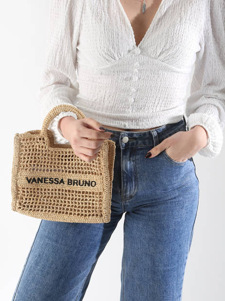 Kleine Handtas Raffia Vanessa bruno Beige cabas raphia 60V40884 ander zicht 1