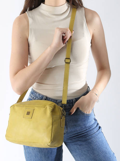 Cross Body Tas Heritage Leder Biba Geel heritage BT24 ander zicht 1