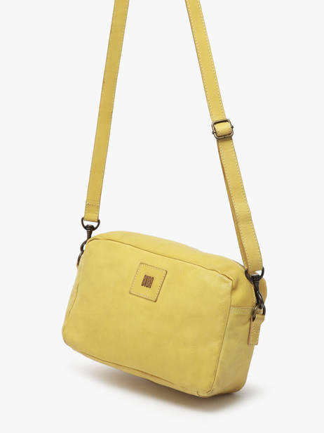 Cross Body Tas Heritage Leder Biba Geel heritage BT24 ander zicht 2