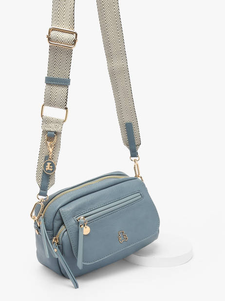 Cross Body Tas Zip Lulu castagnette Blauw zip VICTOIRE ander zicht 2
