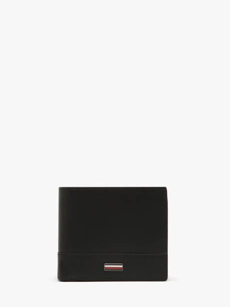 Portefeuille Leder Tommy hilfiger Zwart corporate AM13246