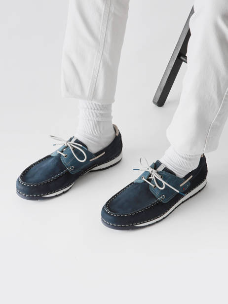 Stadsschoenen Cross Uit Leder Fluchos Blauw men F1449 ander zicht 1