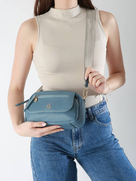 Cross Body Tas Zip Lulu castagnette Blauw zip VICTOIRE ander zicht 1