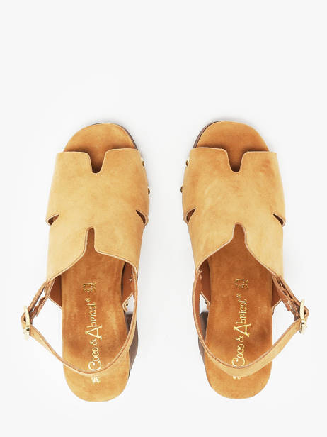 Sandalen Met Hak Carbini Uit Leder Coco abricot Bruin women V3107B ander zicht 3
