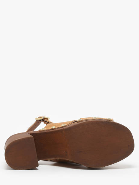 Sandalen Met Hak Carbini Uit Leder Coco abricot Bruin women V3107B ander zicht 4