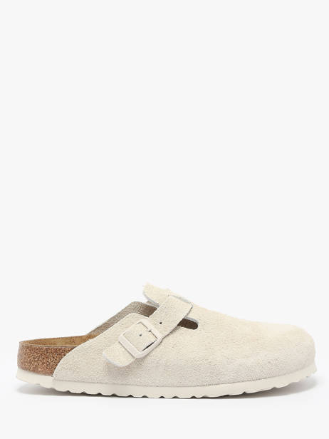 Slippers Boston Uit Leder Birkenstock Beige women 1027693
